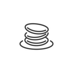 Stack of pancakes line icon