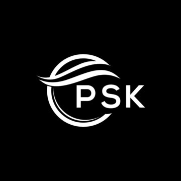 PSK letter logo design on black background. PSK  creative initials letter logo concept. PSK letter design.
