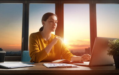 woman working in the office