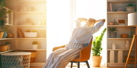 woman resting at home