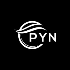 PYN letter logo design on black background. PYN  creative initials letter logo concept. PYN letter design.
