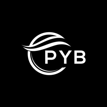 PYB letter logo design on black background. PYB  creative initials letter logo concept. PYB letter design.
