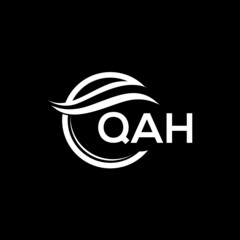 QAH letter logo design on black background. QAH  creative initials letter logo concept. QAH letter design.
