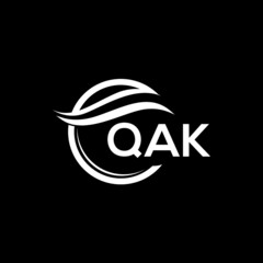 QAK letter logo design on black background. QAK  creative initials letter logo concept. QAK letter design.
