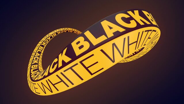 Loop animation of curved spinning ring. Abstract background. 3d rendering HD