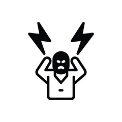 Black solid icon for aggressive