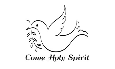 Fototapeta premium Come Holy Spirit. Quench Our Thirst. Pentecost Sunday. Use as poster, card, flyer or T Shirt