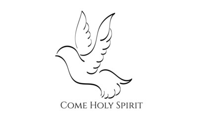 Fototapeta na wymiar Come Holy Spirit. Quench Our Thirst. Pentecost Sunday. Use as poster, card, flyer or T Shirt