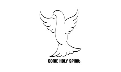 Fototapeta premium Come Holy Spirit. Quench Our Thirst. Pentecost Sunday. Use as poster, card, flyer or T Shirt