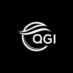 QGI letter logo design on black background. QGI  creative initials letter logo concept. QGI letter design.
