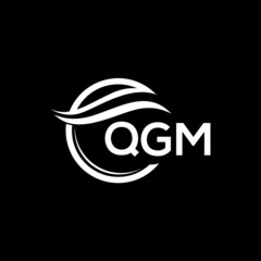 QGM letter logo design on black background. QGM  creative initials letter logo concept. QGM letter design.