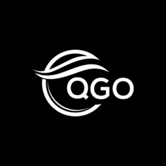 QGO letter logo design on black background. QGO  creative initials letter logo concept. QGO letter design.