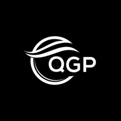 QGP letter logo design on black background. QGP  creative initials letter logo concept. QGP letter design.