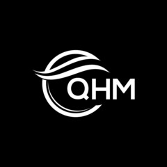 QHM letter logo design on black background. QHM creative initials letter logo concept. QHM letter design. 