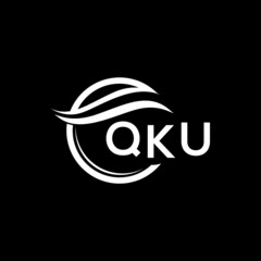 QKU letter logo design on black background. QKU  creative initials letter logo concept. QKU letter design.