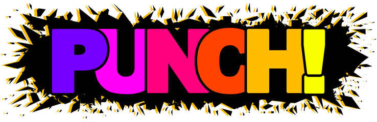 Punch Comic Rainbow Text