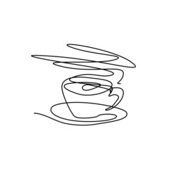Continuous Thin Line Coffee Cup