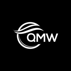 QMW letter logo design on black background. QMW  creative initials letter logo concept. QMW letter design.
