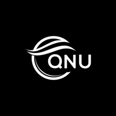 QNU letter logo design on black background. QNU  creative initials letter logo concept. QNU letter design.
