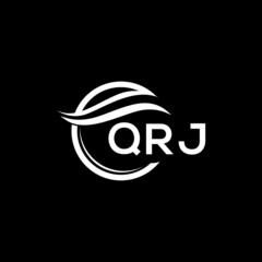 QRJ letter logo design on black background. QRJ  creative initials letter logo concept. QRJ letter design.
