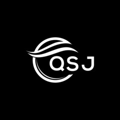 QSJ letter logo design on black background. QSJ  creative initials letter logo concept. QSJ letter design.
