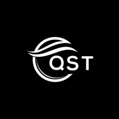 QST letter logo design on black background. QST  creative initials letter logo concept. QST letter design.
