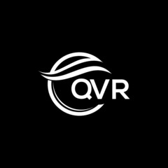 QVR letter logo design on black background. QVR  creative initials letter logo concept. QVR letter design.
