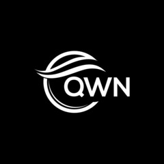 QWN letter logo design on black background. QWN  creative initials letter logo concept. QWN letter design.
