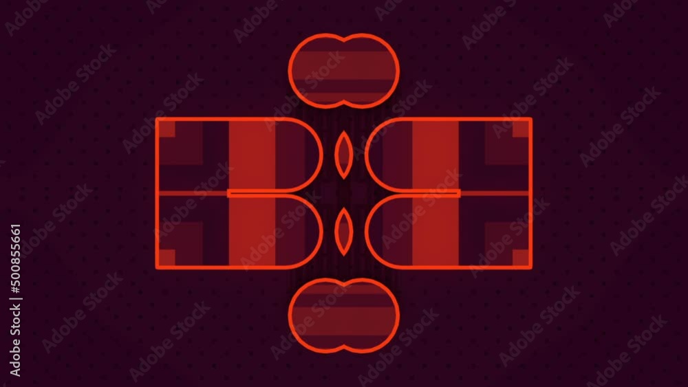 Poster Colorful kaleidoscopic pattern of geometric shapes. 3d rendering loop animation