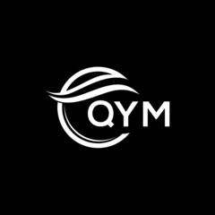 QYM letter logo design on black background. QYM  creative initials letter logo concept. QYM letter design.
