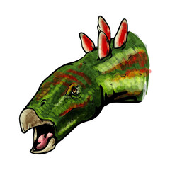 Stegosaurus head vector illustration © Asonyr