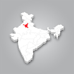 Haryana 3d map is a state of India.