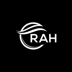 RAH letter logo design on black background. RAH  creative initials letter logo concept. RAH letter design.
