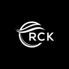 RCK letter logo design on black background. RCK  creative initials letter logo concept. RCK letter design.
