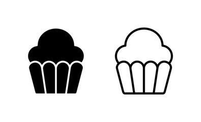 Cup cake icon vector. Cup cake sign and symbol