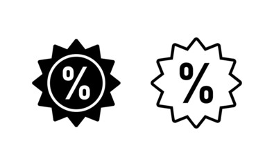 Discount icon vector. Discount tag sign and symbol