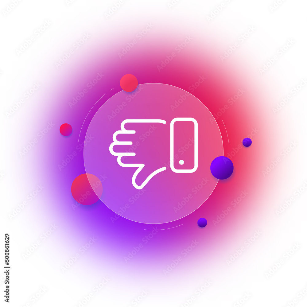 Poster hand icon with a finger down. refusal to act. refusal to help. public opinion. disapproval of the re