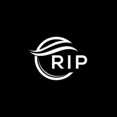 RIP letter logo design on black background. RIP  creative initials letter logo concept. RIP letter design.
