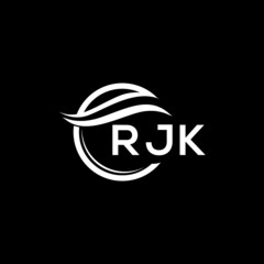 RJK letter logo design on black background. RJK  creative initials letter logo concept. RJK letter design.
