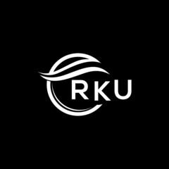 RKU letter logo design on black background. RKU  creative initials letter logo concept. RKU letter design.
