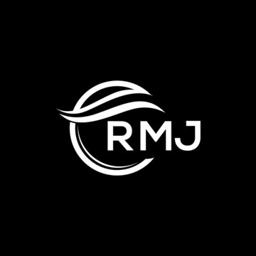 RMJ letter logo design on black background. RMJ  creative initials letter logo concept. RMJ letter design.
