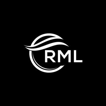 RML letter logo design on black background. RML  creative initials letter logo concept. RML letter design.
