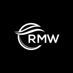 RMW letter logo design on black background. RMW  creative initials letter logo concept. RMW letter design.
