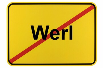 Illustration eines Ortsschildes der Stadt Werl