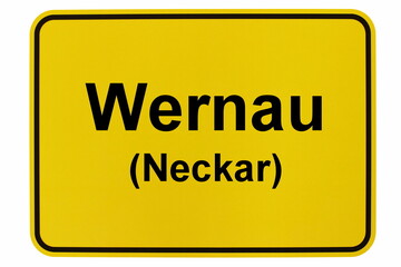 Illustration eines Ortsschildes der Stadt Wernau (Neckar)