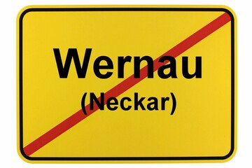 Illustration eines Ortsschildes der Stadt Wernau (Neckar)