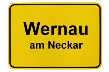Illustration eines Ortsschildes der Stadt Wernau am Neckar