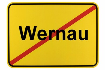 Illustration eines Ortsschildes der Stadt Wernau