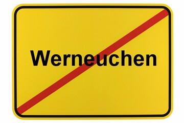 Illustration eines Ortsschildes der Stadt Werneuchen