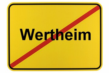 Illustration eines Ortsschildes der Stadt Wertheim